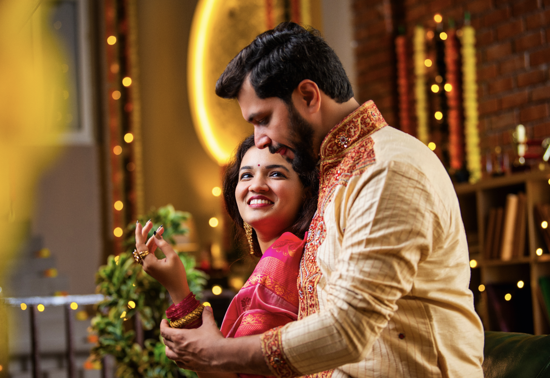 A husband present with his partner